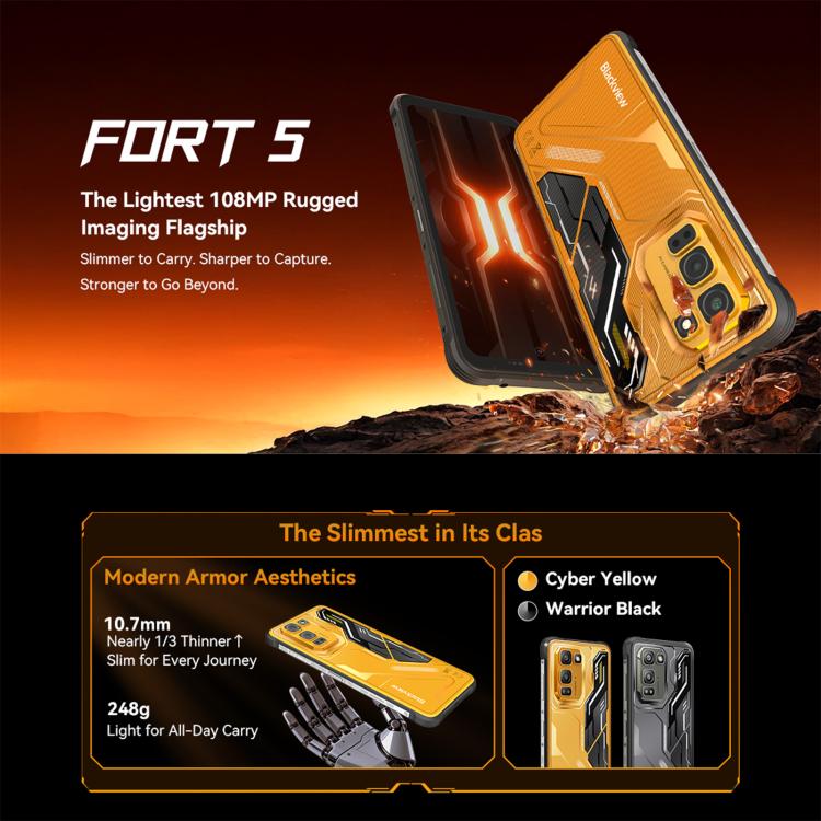 بلاكفيو أوسكال فورت 5، 12GB+256GB، شاشة 6.78 بوصة أندرويد 16 ميدياتك MT8781 Helio G100 ثماني النواة، شبكة: 4G، OTG، NFC