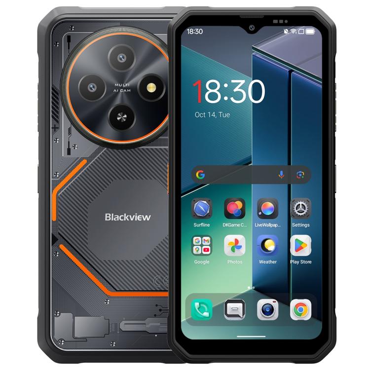 هاتف بلاكفيو فورت 2 مقاوم، 8GB+128GB، شاشة 6.56 بوصة أندرويد 15 ميدياتك MT6769V/CB Helio G81 ثماني النواة، شبكة: 4G، OTG، NFC، 8GB+128GB
