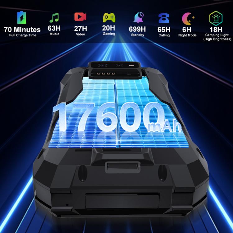 هاتف Unihertz 8849Tank X المتين مع بروجكتور، 16 جيجابايت + 512 جيجابايت، بصمة جانبية، رؤية ليلية، شاشة 6.78 بوصة، أندرويد 15، MediaTek Dimensity 8200 ثماني النواة، شبكة: 5G، NFC، Tank X 16 جيجابايت + 512 جيجابايت