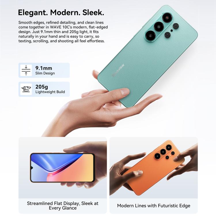 Blackview WAVE 10C، 4GB+128GB، شاشة 6.88 بوصة أندرويد 16 Unisoc UMS312 / T310 ثماني النواة، شبكة: 4G، OTG، WAVE 10C، 4GB+128GB