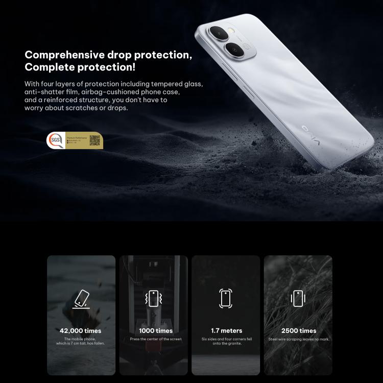 فيفو Y500i، 8GB+512GB، بصمة جانبية، شاشة 6.75 بوصة أندرويد 16 OriginOS 6 سنابدراجون 4 الجيل ثماني النواة، OTG، NFC، شبكة: 5G، 8GB+512GB