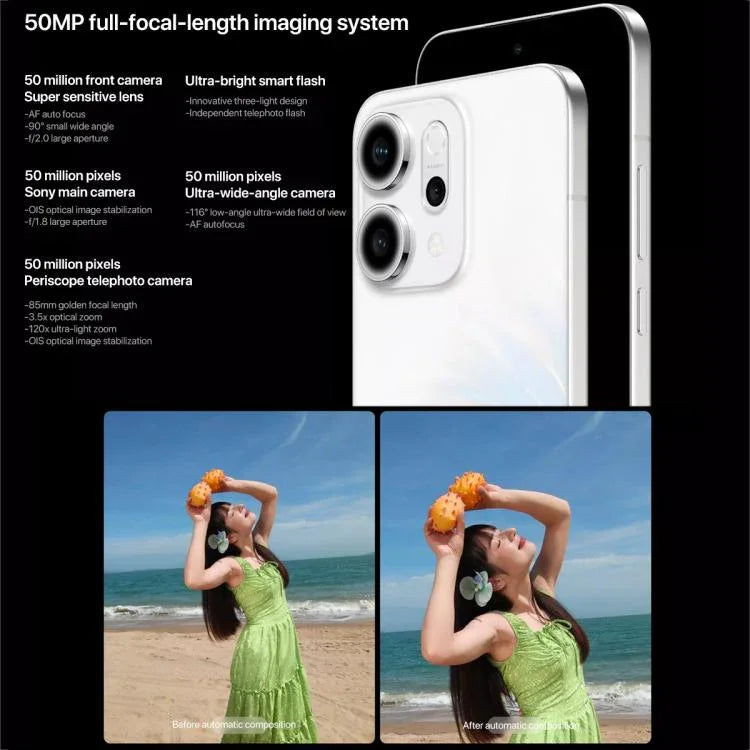 هاتف OPPO Reno14 Pro الذكي، 16 جيجابايت + 1 تيرابايت، بصمة على الشاشة، شاشة 6.83 بوصة ColorOS 15.0، Dimensity 8450 ثماني النواة، NFC، OTG، شبكة: 5G، 16 جيجابايت + 1 تيرابايت