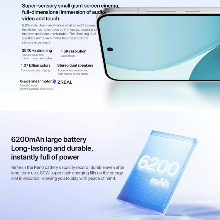هاتف OPPO Reno14 Pro الذكي، 16 جيجابايت + 1 تيرابايت، بصمة على الشاشة، شاشة 6.83 بوصة ColorOS 15.0، Dimensity 8450 ثماني النواة، NFC، OTG، شبكة: 5G، 16 جيجابايت + 1 تيرابايت