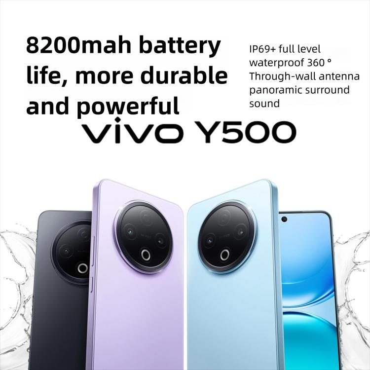 فيفو Y500، 8GB+128GB، شاشة 6.77 بوصة أندرويد 15 OriginOS 5 Dimensity 7300 ثماني النواة، OTG، NFC، شبكة: 5G، 8GB+128GB