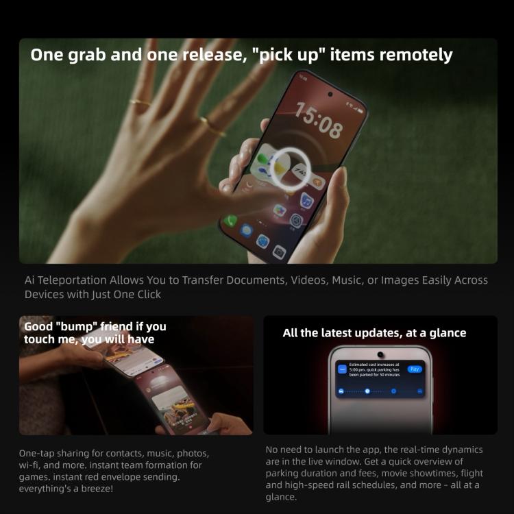 هواوي Pura 80 Ultra، 16GB+1TB، بصمة جانبية، شاشة 6.8 بوصة HarmonyOS 5.1، NFC، OTG، لا يدعم جوجل بلاي، 16GB+1TB