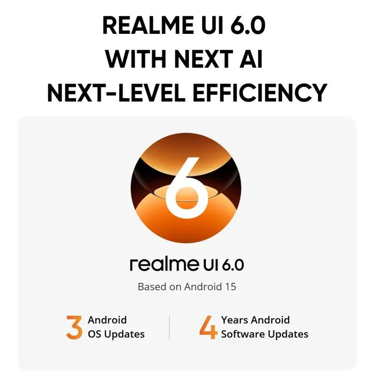 Realme 15T، 8GB+128GB، التعرف على بصمة الإصبع على الشاشة، شاشة 6.57 بوصة، Realme UI 6.0 أندرويد 15، MediaTek Dimensity 6400 Max ثماني النواة، NFC، شبكة: 5G، 8GB+128GB