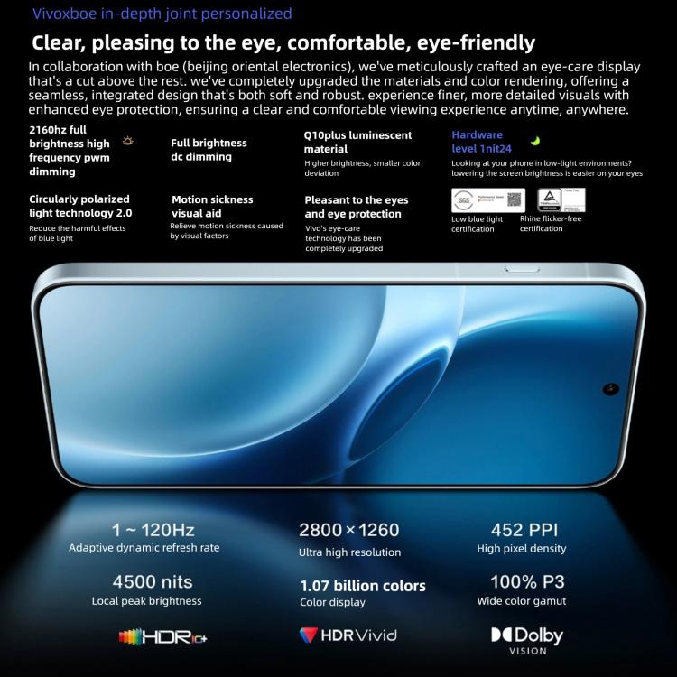فيفو X300 برو، 16 جيجابايت + 1 تيرابايت، شاشة 6.78 بوصة، OriginOS 6، أندرويد 16، Dimensity 9500 ثماني النواة، OTG، NFC، شبكة: 5G، 16 جيجابايت + 1 تيرابايت