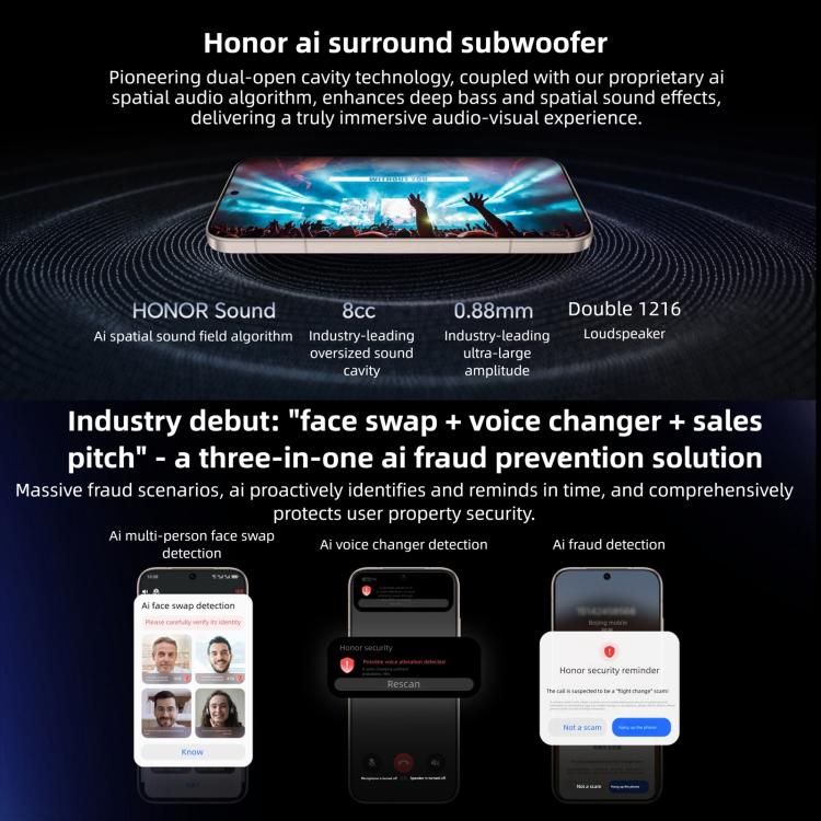 هاتف Honor Magic8، 12GB+512GB، بصمة شاشة، شاشة 6.58 بوصة، MagicOS 10.0 / أندرويد 16، Snapdragon 8 Elite الجيل الخامس ثماني النواة، شبكة: 5G، NFC، OTG، 12GB+512GB