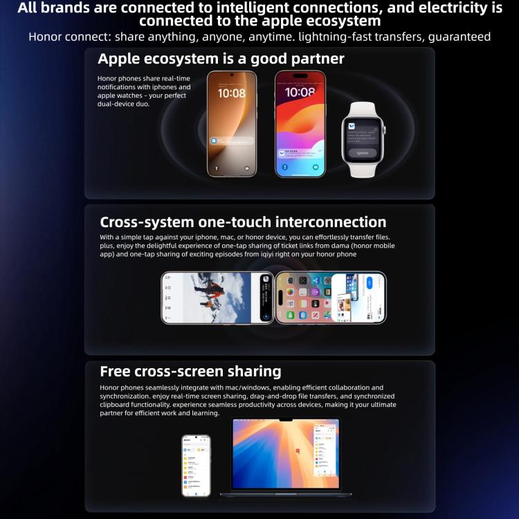 هاتف Honor Magic8، 12GB+512GB، بصمة شاشة، شاشة 6.58 بوصة، MagicOS 10.0 / أندرويد 16، Snapdragon 8 Elite الجيل الخامس ثماني النواة، شبكة: 5G، NFC، OTG، 12GB+512GB