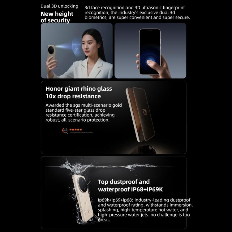 هاتف Honor Magic8 Pro، 12GB+256GB، بصمة شاشة، شاشة 6.71 بوصة، MagicOS 10.0 / أندرويد 16، Snapdragon 8 Elite الجيل الخامس ثماني النواة، شبكة: 5G، NFC، OTG، 12GB+256GB