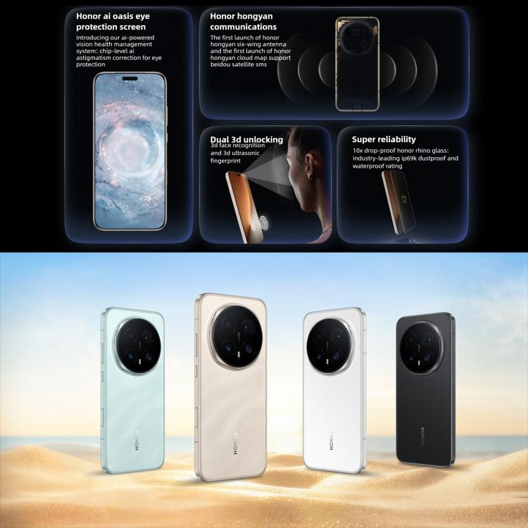 هاتف Honor Magic8 Pro، 12GB+256GB، بصمة شاشة، شاشة 6.71 بوصة، MagicOS 10.0 / أندرويد 16، Snapdragon 8 Elite الجيل الخامس ثماني النواة، شبكة: 5G، NFC، OTG، 12GB+256GB