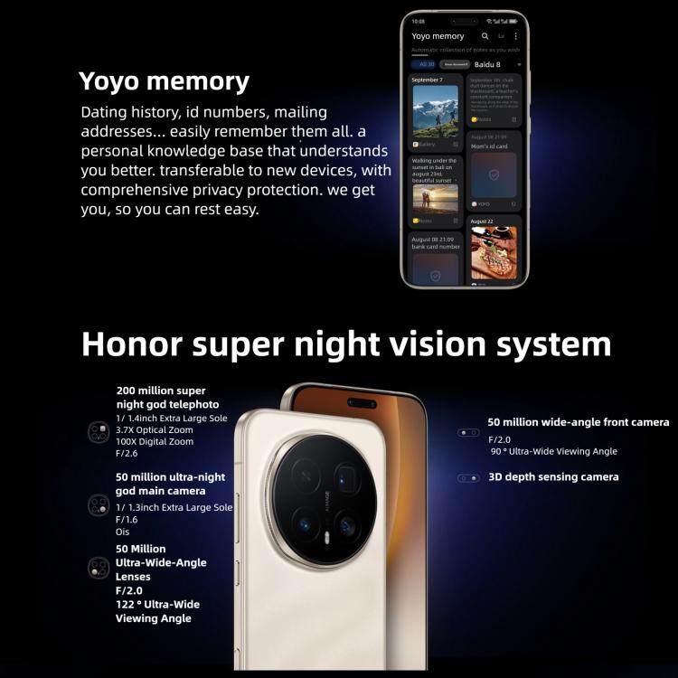 هاتف Honor Magic8 Pro، 12GB+256GB، بصمة شاشة، شاشة 6.71 بوصة، MagicOS 10.0 / أندرويد 16، Snapdragon 8 Elite الجيل الخامس ثماني النواة، شبكة: 5G، NFC، OTG، 12GB+256GB
