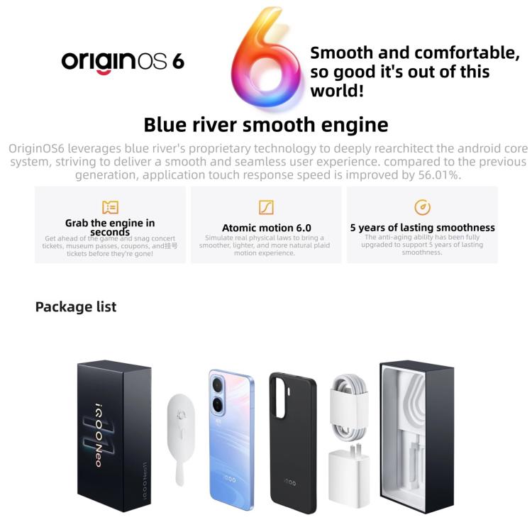 هاتف vivo iQOO Neo11، 16GB+256GB، التعرف على الوجه / بصمة الشاشة، شاشة 6.82 بوصة أندرويد 16 OriginOS 6 معالج Snapdragon 8 Elite ثماني النواة، OTG، NFC، شبكة: 5G، iQOO Neo11، 16GB+256GB