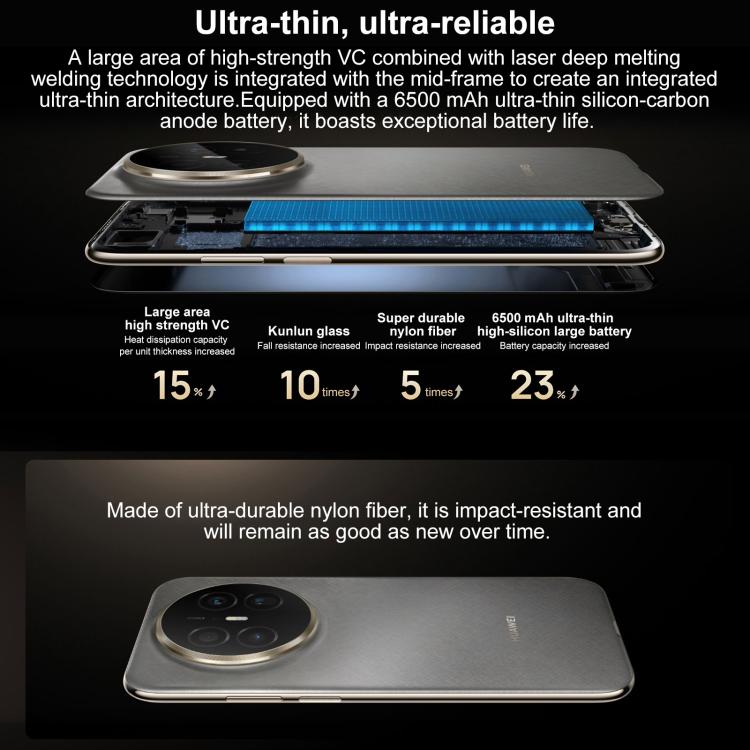 هاتف HUAWEI Mate 70 Air، 16GB+256GB، بصمة جانبية، شاشة 7 بوصة HarmonyOS 5.1 معالج Kirin 9020B، NFC، OTG، لا يدعم Google Play، 16GB+256GB