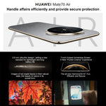 هاتف HUAWEI Mate 70 Air، 16GB+512GB، بصمة جانبية، شاشة 7 بوصة HarmonyOS 5.1 معالج Kirin 9020B، NFC، OTG، لا يدعم Google Play، 16GB+512GB