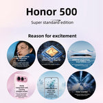 هاتف Honor 500، 12GB+512GB، بصمة شاشة، شاشة 6.55 بوصة MagicOS 10.0 / أندرويد 16 Snapdragon 8s Gen 4 ثماني النواة، شبكة: 5G، NFC، OTG، Honor 500، 12GB+512GB