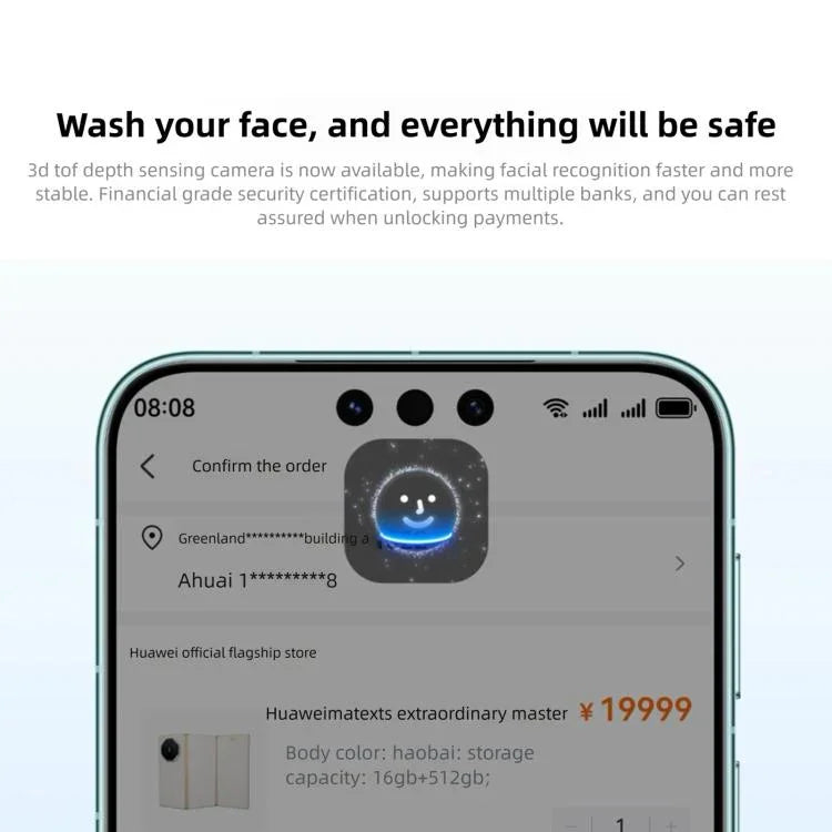 هواوي ميت 80، 12 جيجابايت + 256 جيجابايت، بصمة جانبية، 6.75 بوصة HarmonyOS 6.0 كيرين 9020، NFC، OTG، لا يدعم جوجل بلاي، 12 جيجابايت + 256 جيجابايت