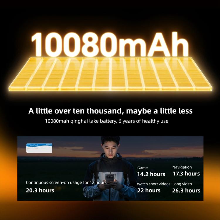 هونر Power2، 12GB+256GB، بطارية 10080mAh، شاشة 6.79 بوصة MagicOS 10.0 / أندرويد 16، معالج Dimensity 8500 Elite ثماني النواة، شبكة: 5G، NFC، OTG، 12GB+256GB