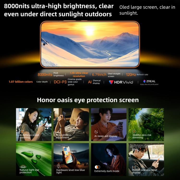 هونر Power2، 12GB+512GB، بطارية 10080mAh، شاشة 6.79 بوصة MagicOS 10.0 / أندرويد 16، معالج Dimensity 8500 Elite ثماني النواة، شبكة: 5G، NFC، OTG، 12GB+512GB