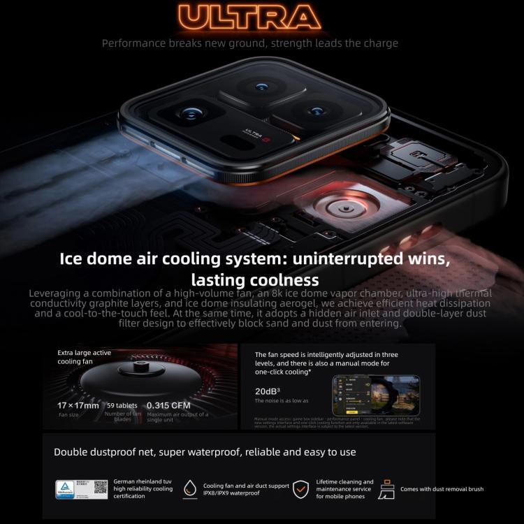 فيفو iQOO 15 Ultra، 16 جيجابايت + 256 جيجابايت، بصمة ثلاثية الأبعاد بالموجات فوق الصوتية، شاشة 6.85 بوصة، أندرويد 16، OriginOS 6، Snapdragon 8 Elite الجيل 5 ثماني النواة، OTG، NFC، شبكة: 5G، يدعم Google Play، 16 جيجابايت + 256 جيجابايت