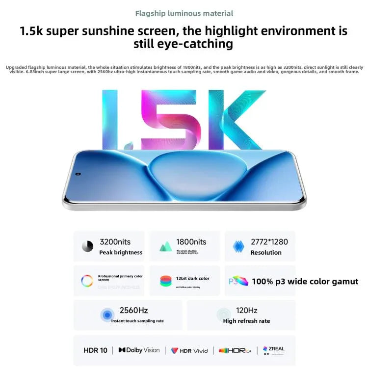 شاومي ريدمي نوت 15 برو+ 5G، 12GB+512GB، شاشة 6.83 بوصة، شاومي HyperOS 2، سناب دراجون 7s الجيل الرابع ثماني النواة، شبكة: 5G، NFC، 12GB+512GB