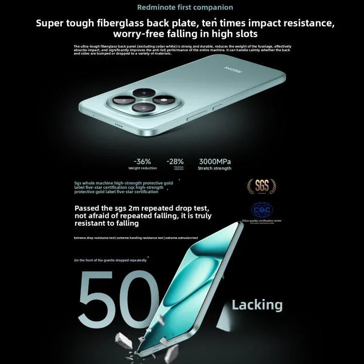 شاومي ريدمي نوت 15 برو+ 5G، 12GB+512GB، شاشة 6.83 بوصة، شاومي HyperOS 2، سناب دراجون 7s الجيل الرابع ثماني النواة، شبكة: 5G، NFC، 12GB+512GB