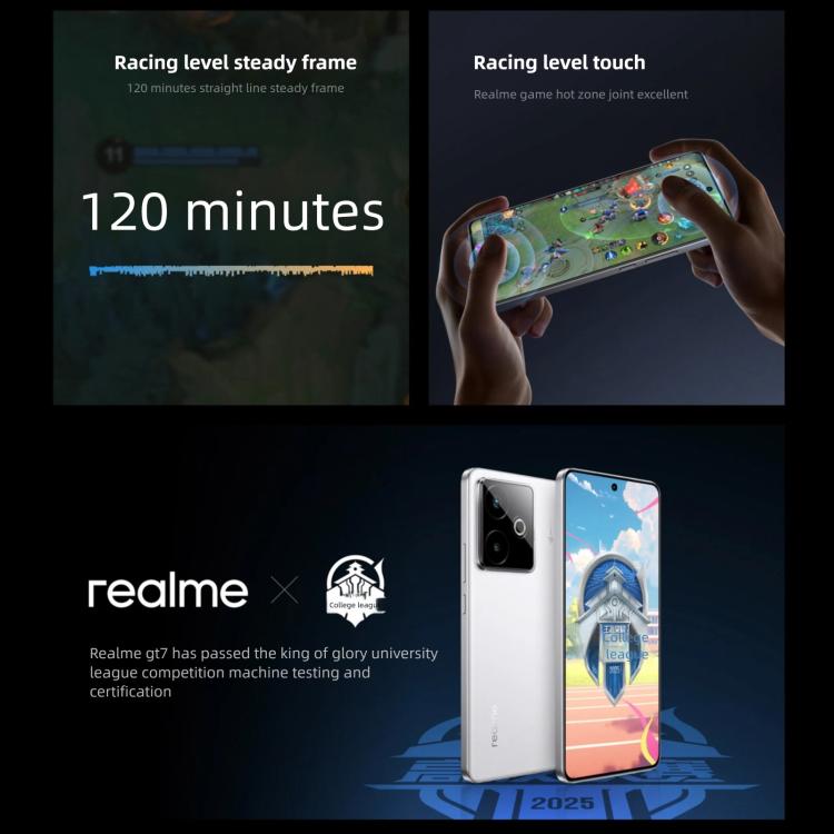 ريلمي GT7، 16GB+1TB، شاشة 6.8 بوصة، أندرويد 15 / ريلمي UI 6.0، ميدياتيك Dimensity 9400+ ثماني النواة، NFC، شبكة: 5G، دعم جوجل بلاي، 16GB+1TB