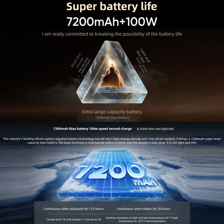 ريلمي GT7، 16GB+512GB، شاشة 6.8 بوصة، أندرويد 15 / ريلمي UI 6.0، ميدياتيك Dimensity 9400+ ثماني النواة، NFC، شبكة: 5G، دعم جوجل بلاي، 16GB+512GB