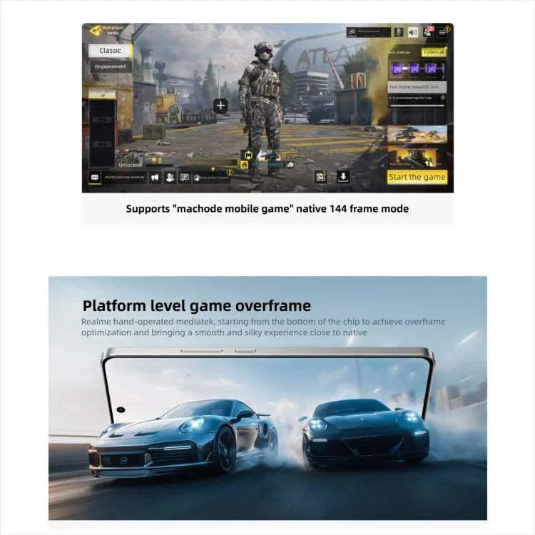 ريلمي نيو7 توربو، 12GB+256GB، شاشة 6.8 بوصة، أندرويد 15 / ريلمي UI 6.0، ميدياتيك Dimensity 9400e ثماني النواة، NFC، شبكة: 5G، دعم جوجل بلاي، 16GB+256GB