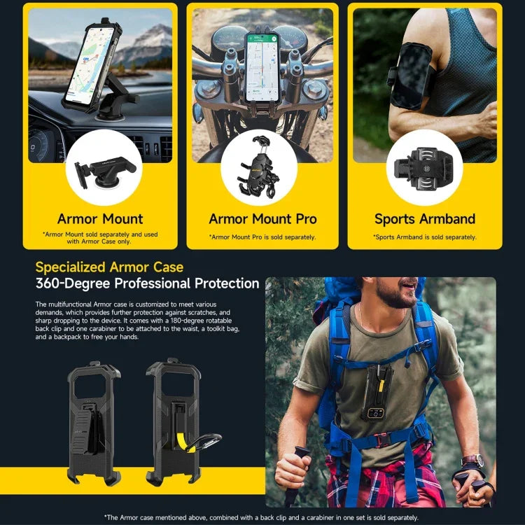 هاتف Ulefone Armor 27 Pro المتين، 12GB+256GB، رؤية ليلية، بطارية 10600mAh، شاشة 6.78 بوصة أندرويد 14 معالج MediaTek Dimensity 6300 ثماني النواة، شبكة: 5G، NFC، Armor 27 Pro