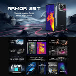 هاتف Ulefone Armor 25T المتين، 6GB+256GB، تصوير حراري، شاشة 6.78 بوصة أندرويد 14 معالج MediaTek Helio G99 ثماني النواة، شبكة: 4G، NFC، OTG، Armor 25T