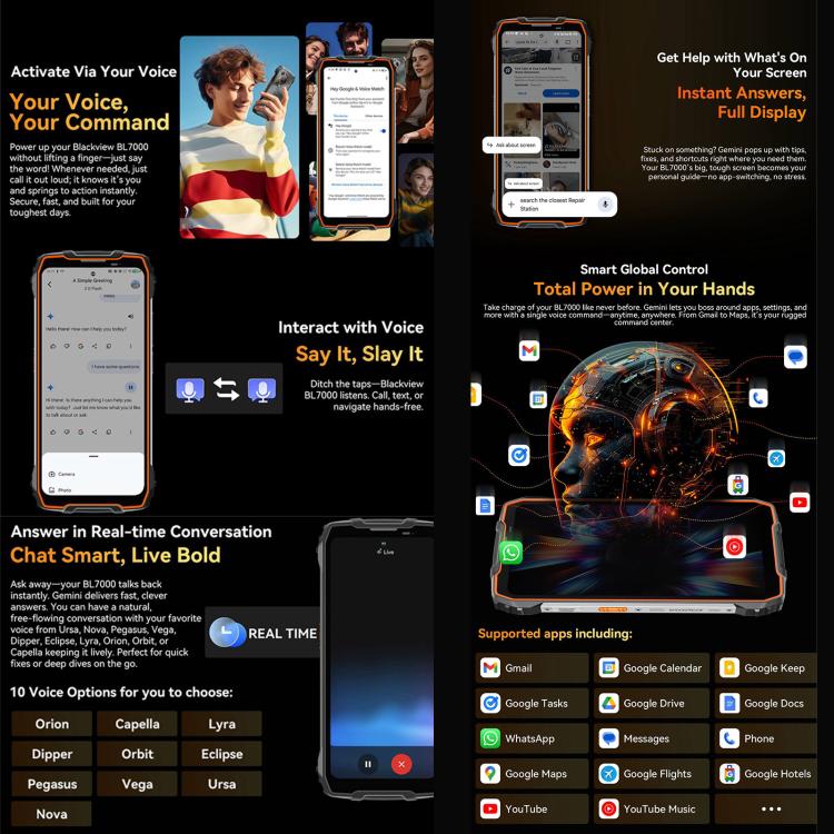 هاتف بلاكفيو BL7000 مقاوم، 8GB+256GB، شاشة 6.78 بوصة، أندرويد 15، معالج ميديا تيك Dimensity 6300 ثماني النواة، شبكة 5G، NFC، OTG، 8GB+256GB