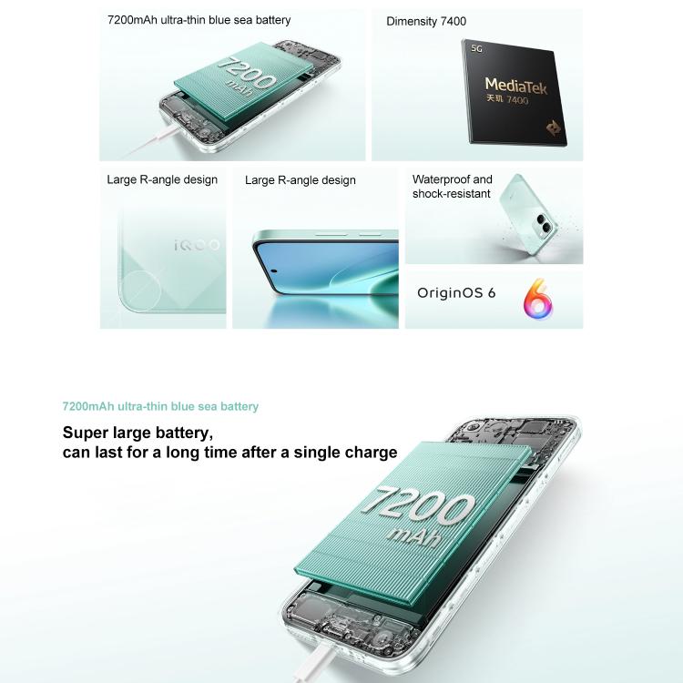 فيفو iQOO Z11x، 8GB+512GB، بصمة جانبية، شاشة 6.76 بوصة أندرويد 16 OriginOS 6 Dimensity 7400 ثماني النواة، OTG، NFC، شبكة: 5G، دعم جوجل بلاي، 8GB+512GB