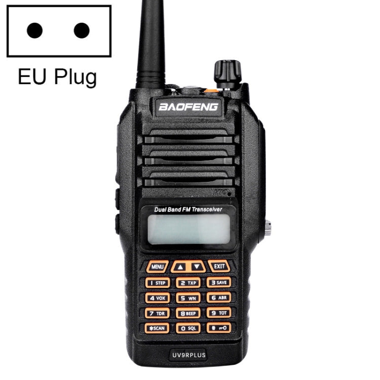 جهاز اتصال لاسلكي محمول مقاوم للماء BaoFeng BF-UV9R Plus بقوة 10 واط، مزدوج النطاق مع هوائي، قابس أوروبي، BF-UV9Rplus قابس أوروبي