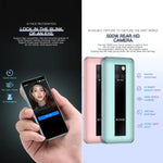 التعرف على الوجه، شاشة 3.46 بوصة أندرويد 9.0 MTK6739CW رباعي النواة حتى 1.28GHz، شريحتي اتصال، بلوتوث، واي فاي، GPS، شبكة 4G، 3GB+64GB