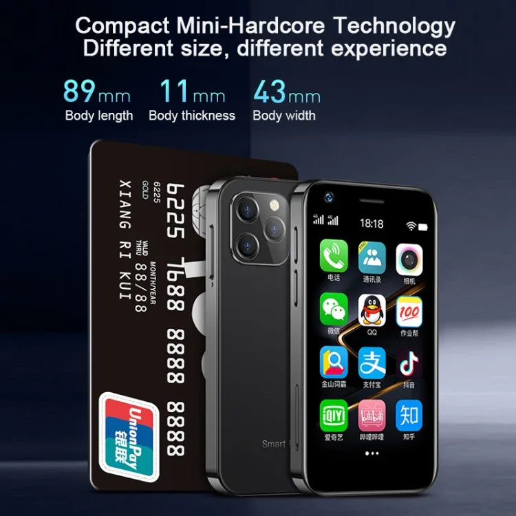 SOYES XS12، 3GB+32GB، شاشة 3.0 بوصة، أندرويد 9.0، MTK6737M رباعي النواة حتى 1.1GHz، بلوتوث، واي فاي، FM، شبكة: 4G، شريحتي اتصال، 3GB+32GB