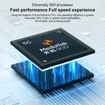 كاميرتان خلفيتان، التعرف على بصمة الإصبع الجانبية، بطارية 5000mAh، شاشة 7.09 بوصة Magic UI 5.0 (Android R) Dimensity 900 ثماني النواة حتى 2.4GHz، شبكة 5G، NFC، لا يدعم Google Play، X30 Max 5G 8GB+128GB