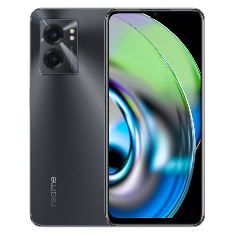كاميرتان خلفيتان، التعرف على بصمة الإصبع من الجانب، بطارية 5000mAh، شاشة 6.58 بوصة Realme UI 3.0 / أندرويد 12، MediaTek Dimensity 810 ثماني النواة حتى 2.4GHz، شبكة: 5G، دعم جوجل بلاي، 12GB+256GB