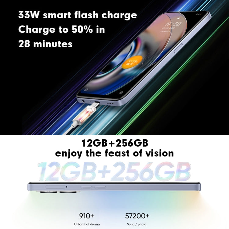 كاميرتان خلفيتان، التعرف على بصمة الإصبع من الجانب، بطارية 5000mAh، شاشة 6.58 بوصة Realme UI 3.0 / أندرويد 12، MediaTek Dimensity 810 ثماني النواة حتى 2.4GHz، شبكة: 5G، دعم جوجل بلاي، 12GB+256GB