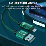 WK WDC-180 كابل بيانات شحن سريع شفاف USB إلى 8 دبابيس من سلسلة بايونير 6A، الطول: 1م، USB إلى 8 دبابيس