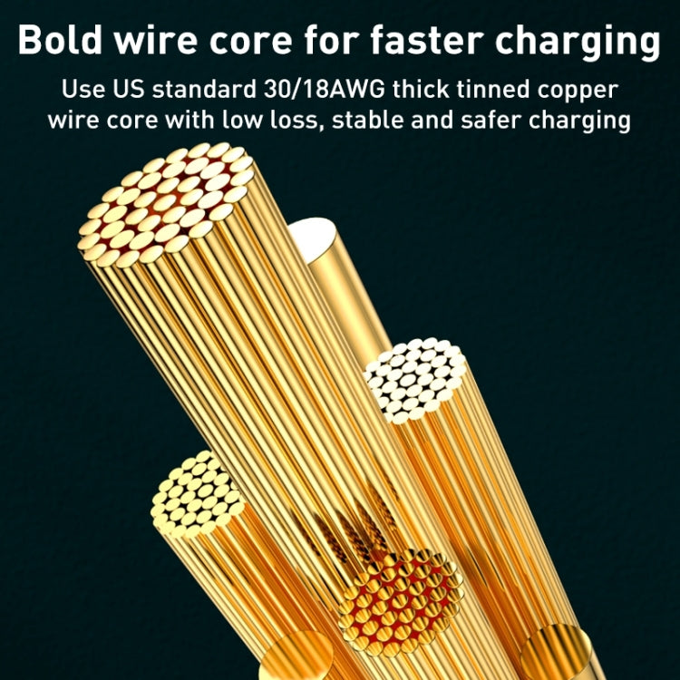 WK WDC-180 كابل بيانات شحن سريع شفاف USB إلى 8 دبابيس من سلسلة بايونير 6A، الطول: 1م، USB إلى 8 دبابيس