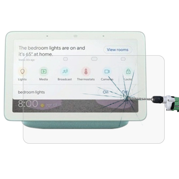 فيلم زجاج مقسى مقاوم للانفجار 0.3 مم 9H 2.5D عالي الدقة لمكبر صوت Google Home Hub الذكي
