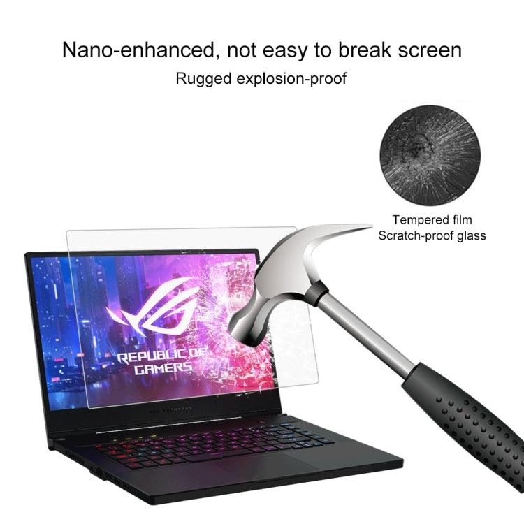 فيلم حماية شاشة لابتوب زجاج مقسّى عالي الدقة لجهاز ASUS ROG Zephyrus M GU502 بقياس 15.6 بوصة، لجهاز ASUS ROG Zephyrus M بقياس 15.6 بوصة