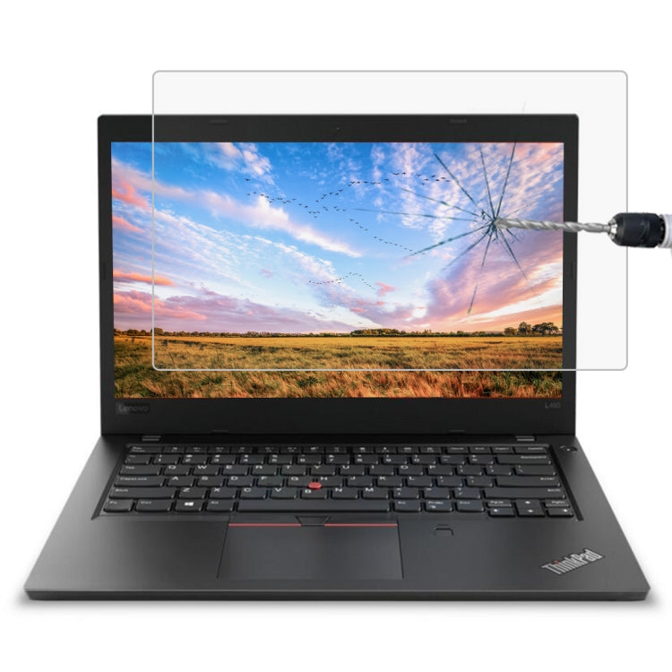 فيلم زجاج مقسّى كامل الشاشة بصلابة سطح 9H وسمك 0.4mm لجهاز Lenovo ThinkPad L480 مقاس 14 بوصة، Lenovo L480