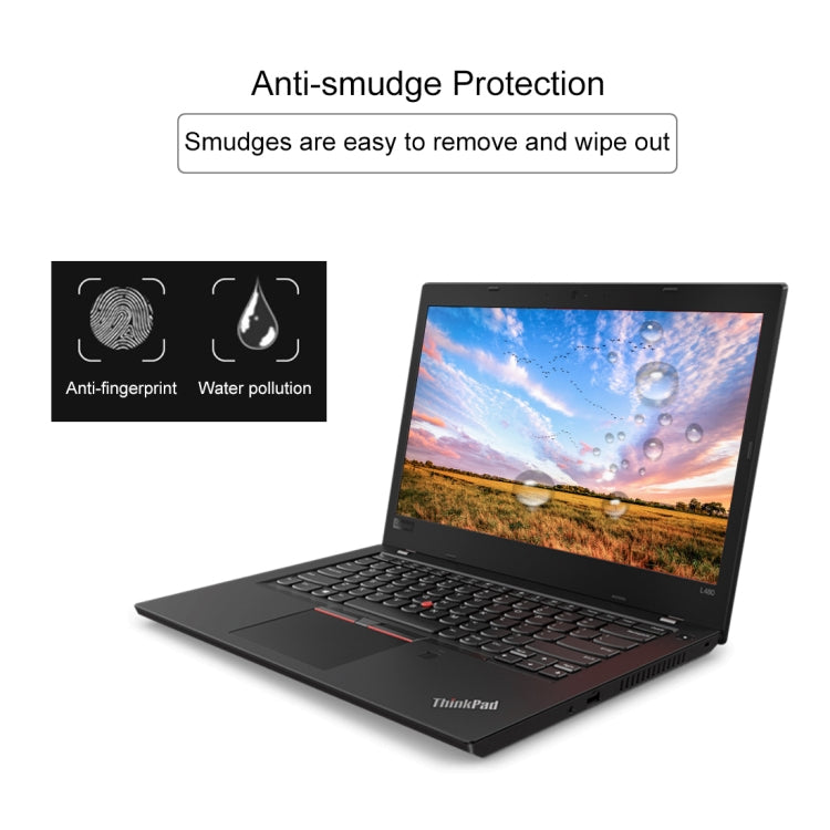 فيلم زجاج مقسّى كامل الشاشة بصلابة سطح 9H وسمك 0.4mm لجهاز Lenovo ThinkPad L480 مقاس 14 بوصة، Lenovo L480