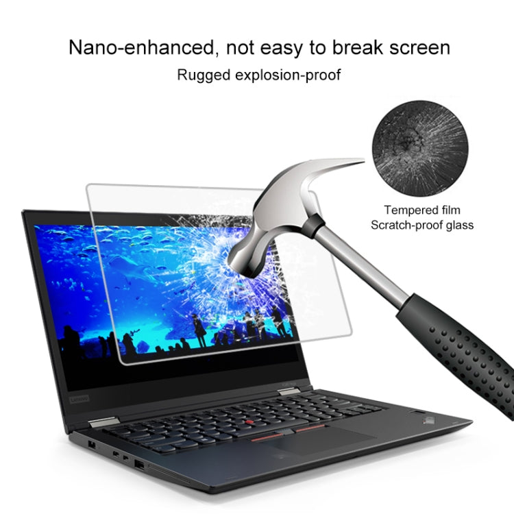 فيلم زجاج مقسّى كامل الشاشة بصلابة سطح 9H وسمك 0.4mm لجهاز Lenovo ThinkPad X380 Yoga مقاس 13.3 بوصة، X380 Yoga