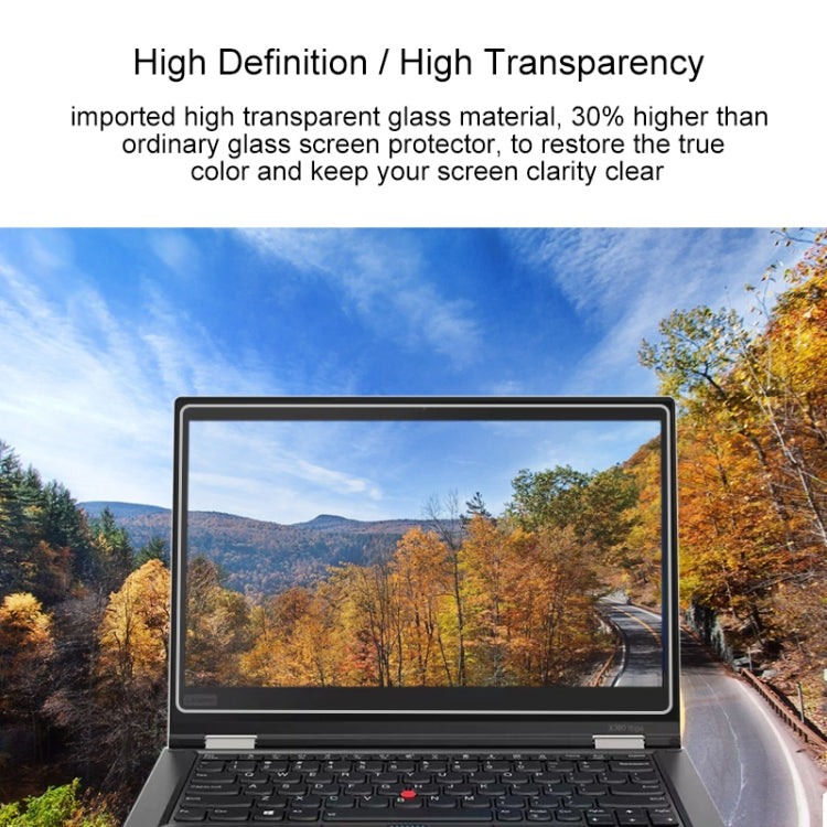 فيلم زجاج مقسّى كامل الشاشة بصلابة سطح 9H وسمك 0.4mm لجهاز Lenovo ThinkPad X380 Yoga مقاس 13.3 بوصة، X380 Yoga