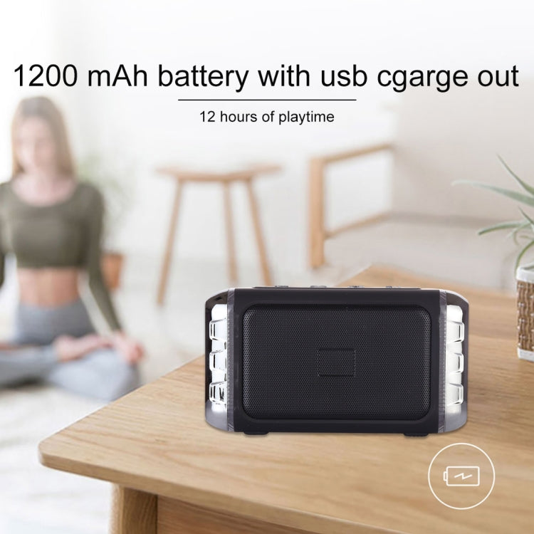 مكبر صوت لاسلكي محمول LN-22 DC 5V مع مكالمات بدون استخدام اليدين وضوء LED ملون مزدوج، يدعم USB وبطاقة TF و3.5 مم AUX، LN-22