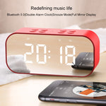مكبر صوت صغير AEC BT501 بتقنية Bluetooth 5.0 مع LED ومنبه وساعة ومرآة، يدعم بطاقة TF بسعة 32 جيجابايت، BT501