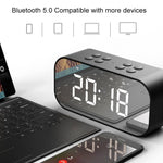 مكبر صوت صغير AEC BT501 بتقنية Bluetooth 5.0 مع LED ومنبه وساعة ومرآة، يدعم بطاقة TF بسعة 32 جيجابايت، BT501